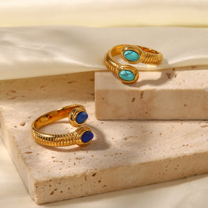 Women's Fashion Lapis Serpentine Ring