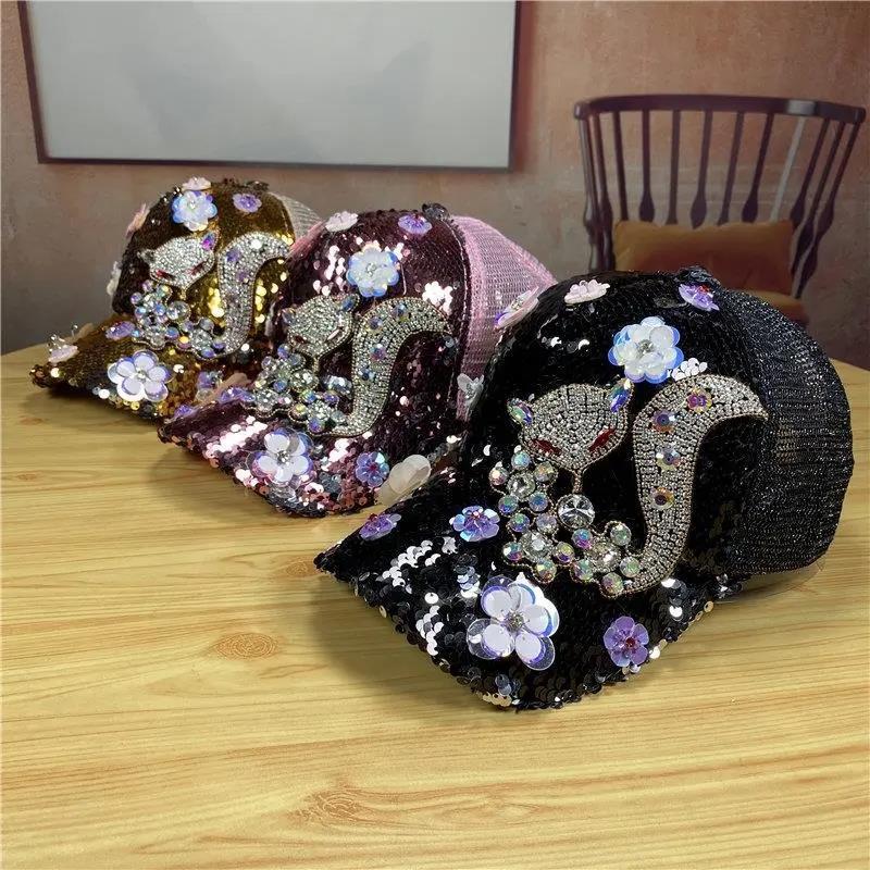 Summer Rhinestone Fox Flower Hat