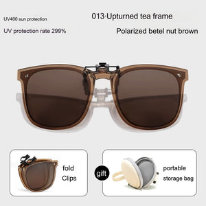 Foldable Polarized Sunglasses Clip Sun Protection UV Protection