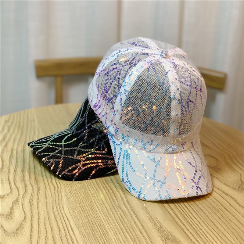 Hollow Breathable Colorful Sequined Sun Hat Sun Protection