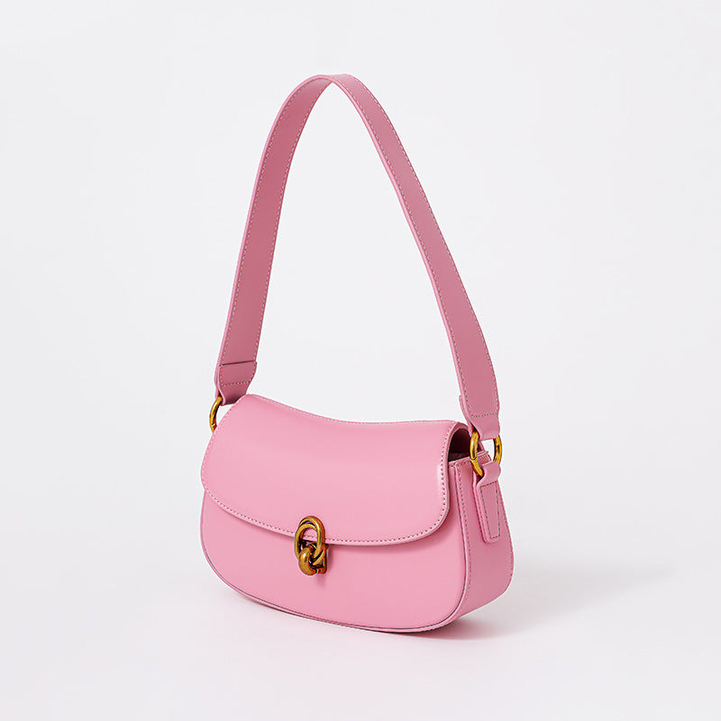 Women's Leather Underarm Crescent Crossbody Bag