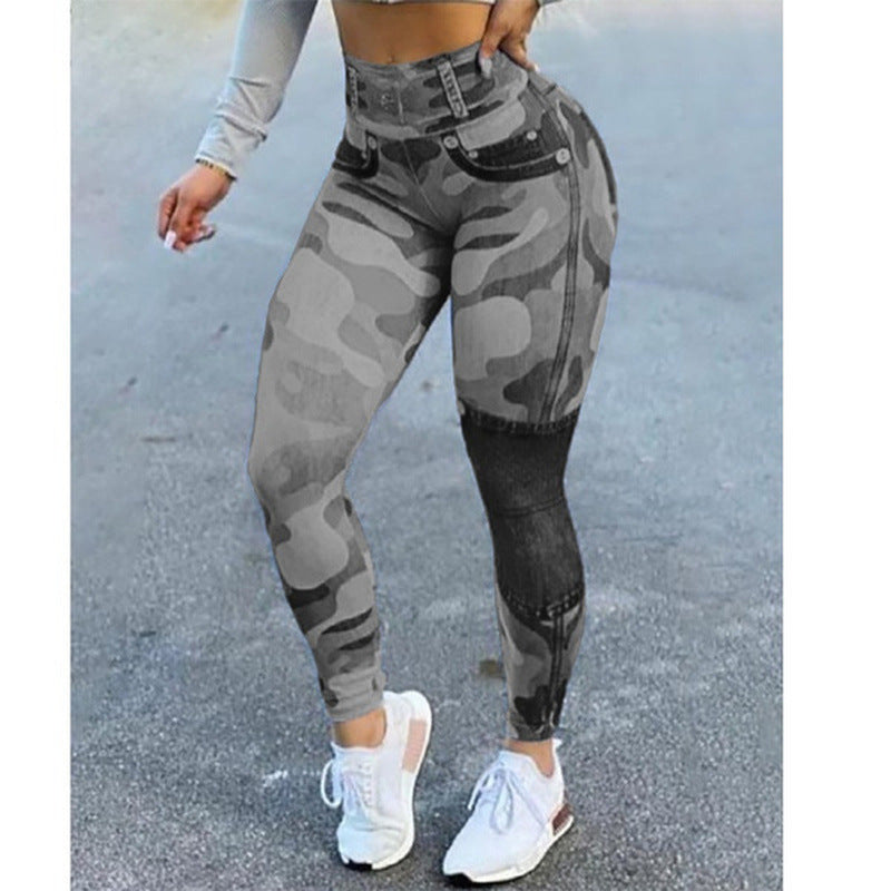 Women's Quick-drying Skinny Running Imitation Denim Yoga Pants