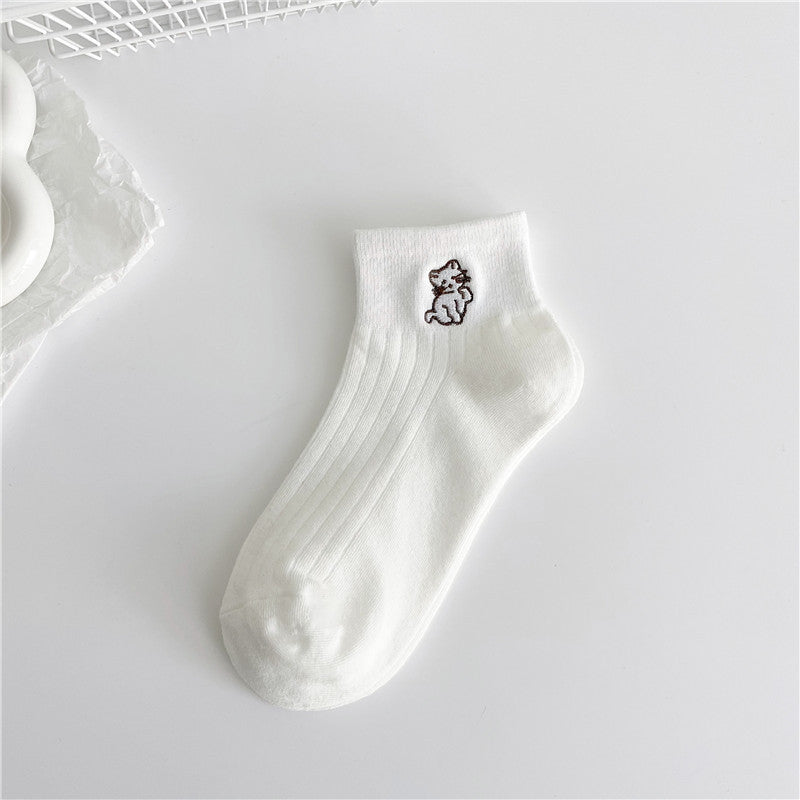 Women's Fashionable Cotton Embroidered Socks