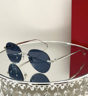 Luxury Round Frameless Retro Metal Sunglasses