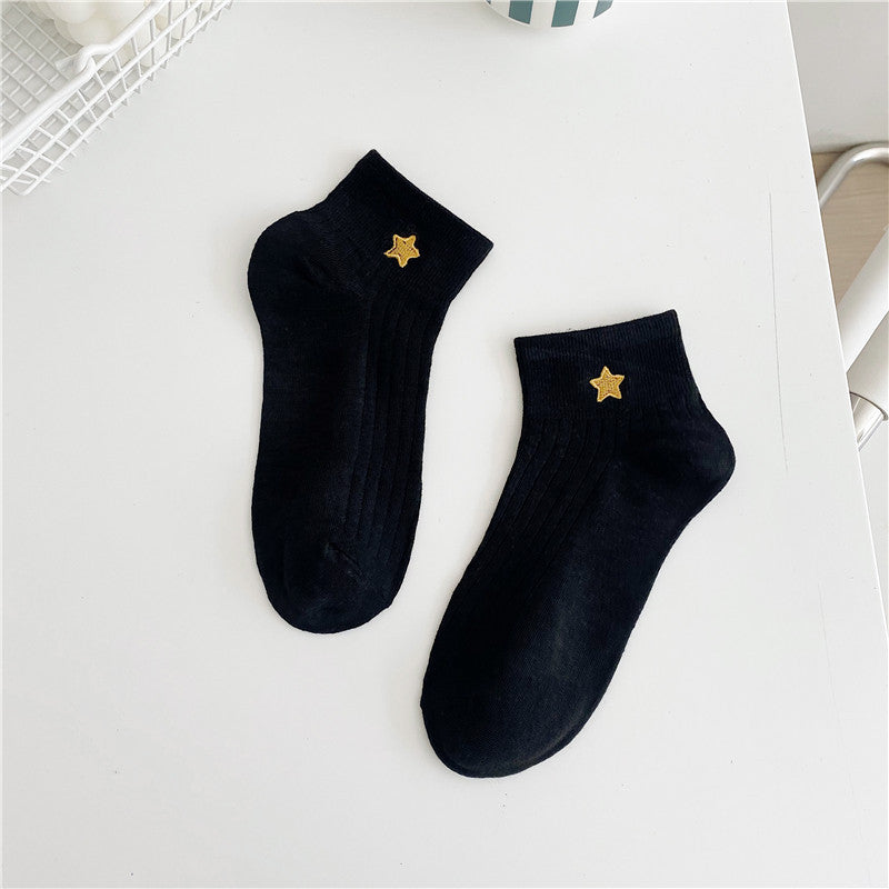 Women's Fashionable Cotton Embroidered Socks