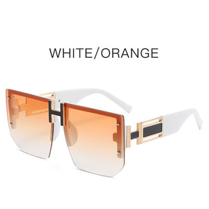 Retro Big Square Rim Glasses Rimless Fashion Sunglasses