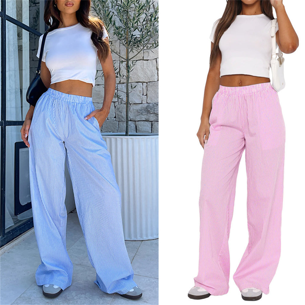 Women's Fashionable Loose High Waist Trousers