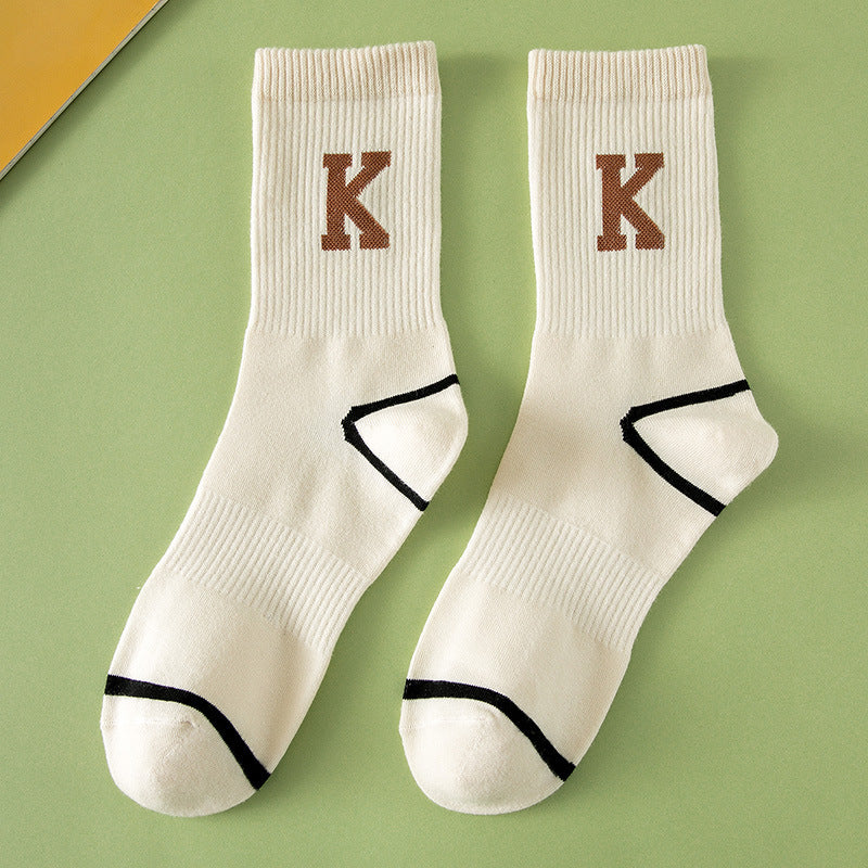 Women's Fashion All-match Outer Wear Letter Tube Socks