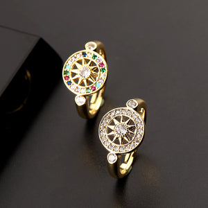 Fashion Six-pointed Star Ring Female Full Diamond Versatile