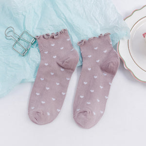 Women's Fashionable Stringy Selvedge Cotton Middle Tube Socks