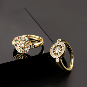 Fashion Six-pointed Star Ring Female Full Diamond Versatile