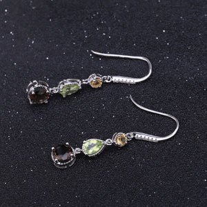 Fashionable Elegant Natural Gemstone Earrings S925 Silver