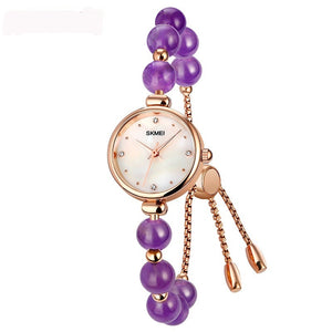 Fashionable All-match Elegant Women's Quartz Watch Pearl Natural Stone Strap Bracelet Watch