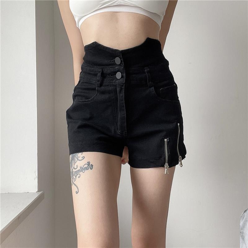 Women's Style Black Design Denim Shorts