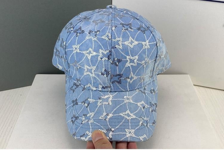 Korean Style Sequined Denim Fashion Baseball Cap