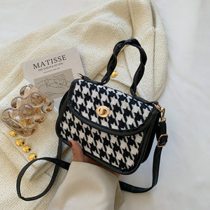 Small And Trendy Checkerboard Crossbody Bag