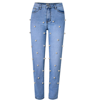 Women's Street High Waist Loose Denim Trousers