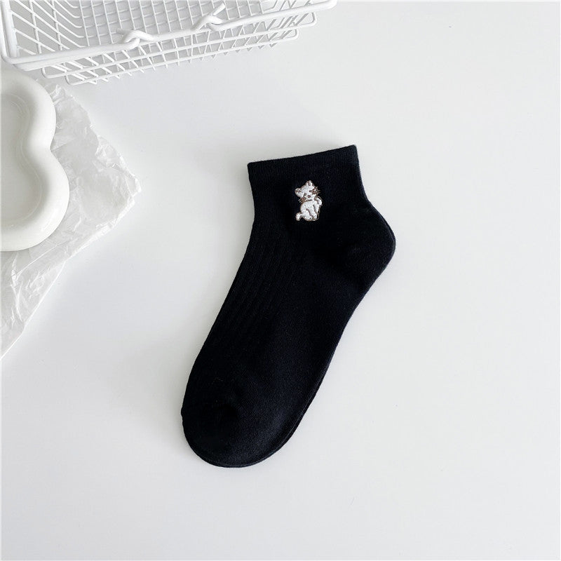 Women's Fashionable Cotton Embroidered Socks