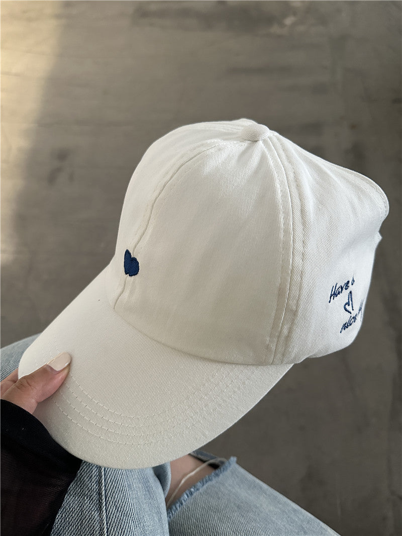 Half Empty Top Baseball Small Love Embroidered Peaked Cap