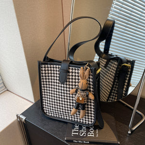 Trendy All-match Houndstooth Elegant Shoulder Bag