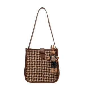 Trendy All-match Houndstooth Elegant Shoulder Bag