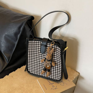 Trendy All-match Houndstooth Elegant Shoulder Bag