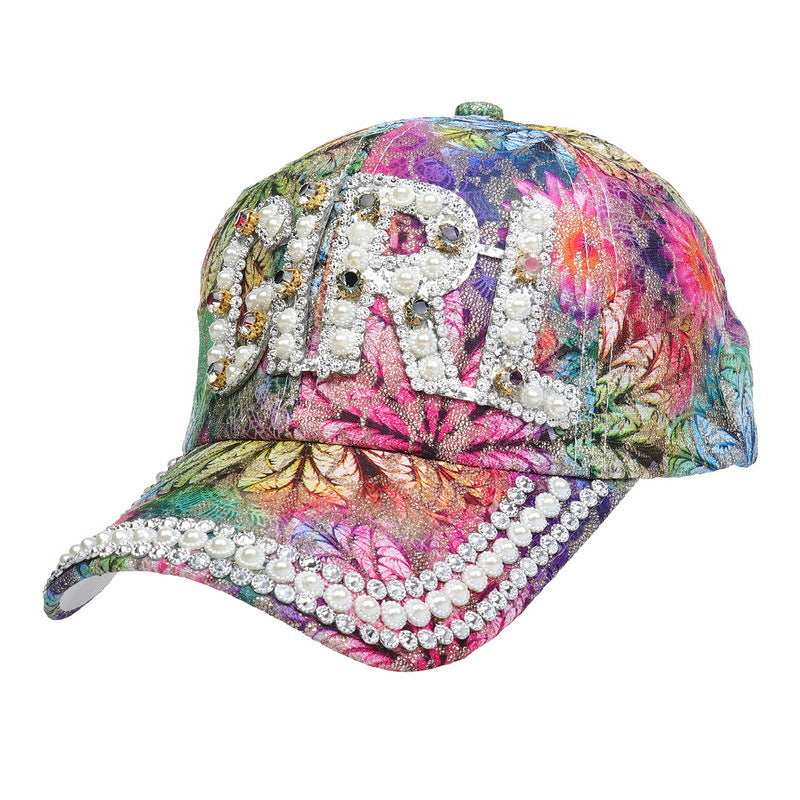 Sequined Diamond Baseball Cap Letter Sun-proof Diamond