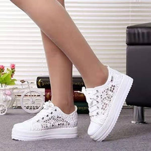 European And American Hollow Mesh Breathable Platform Thick Bottom Leisure Pumps