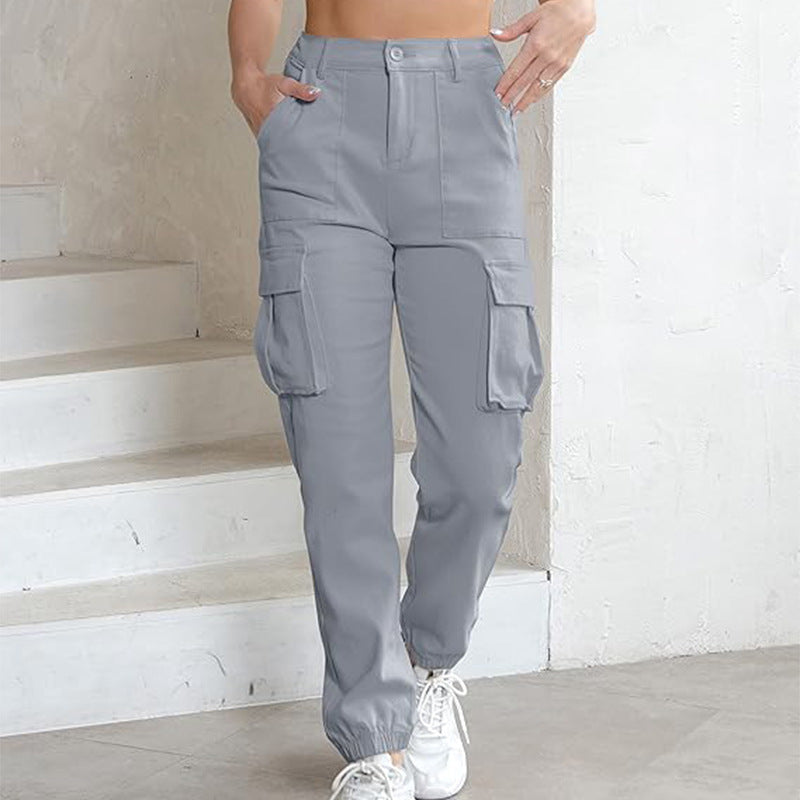 European And American Style Women Casual High Waist Jogging Overalls