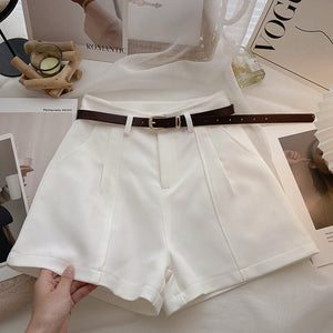 Hong Kong Style Retro Simple High Waist A- Line Wide Leg Pants