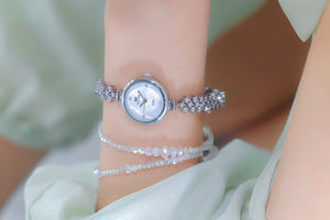 Mermaid Light Luxury Diamond Small Gold And Silver Chain Watch