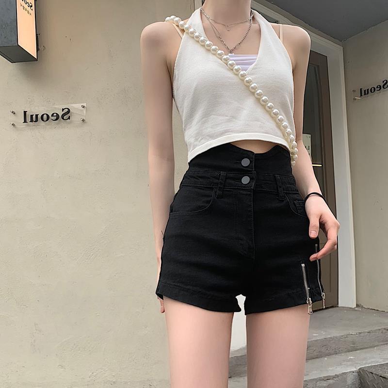 Women's Style Black Design Denim Shorts