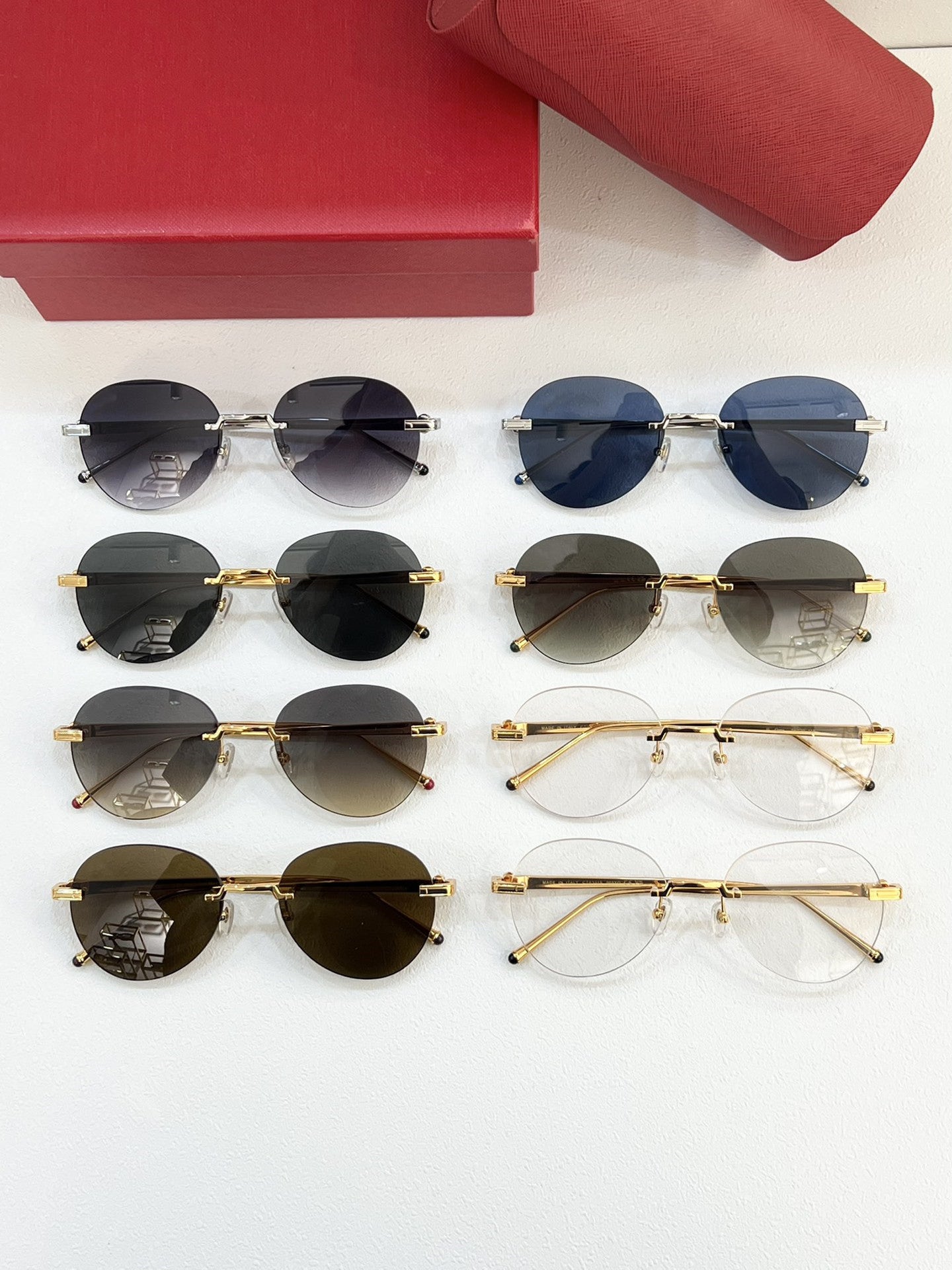 Luxury Round Frameless Retro Metal Sunglasses