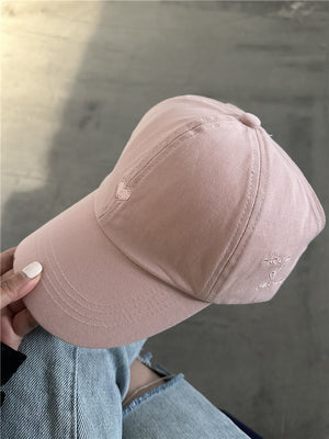 Half Empty Top Baseball Small Love Embroidered Peaked Cap