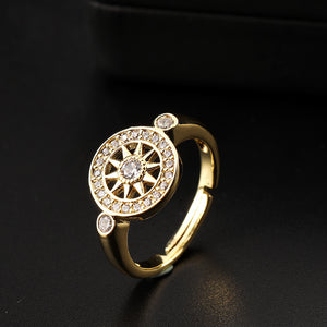 Fashion Six-pointed Star Ring Female Full Diamond Versatile