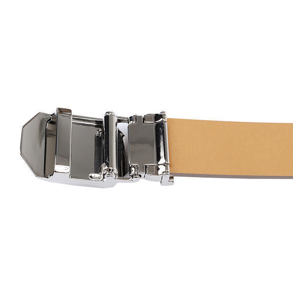 Korean Style Toothless Automatic Buckle Cowhide Belt