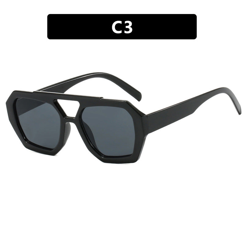 Double Beam Large Rim Sunglasses Sunshade