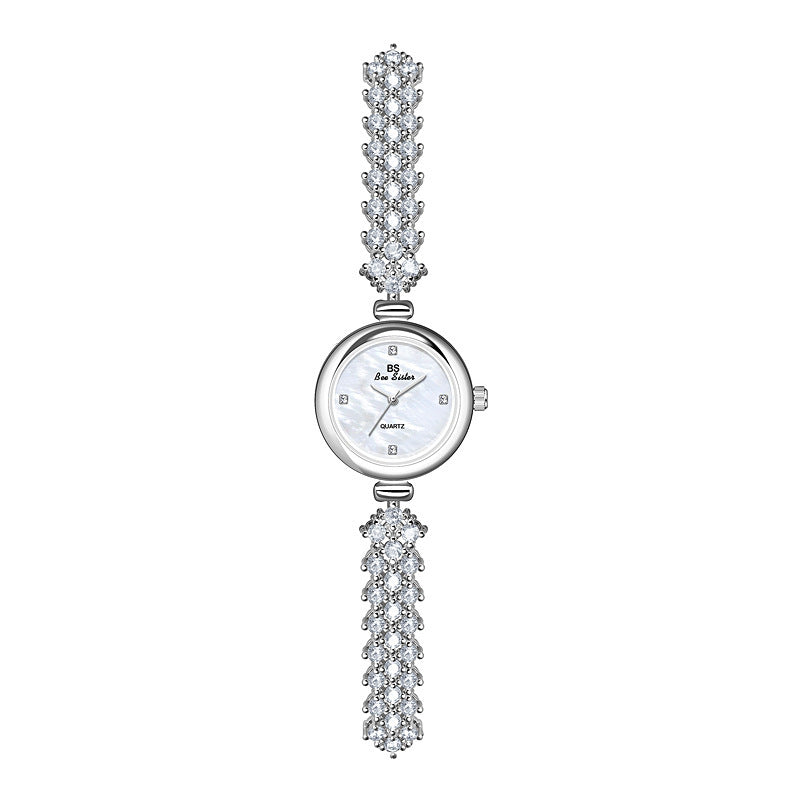 Mermaid Light Luxury Diamond Small Gold And Silver Chain Watch