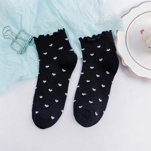 Women's Fashionable Stringy Selvedge Cotton Middle Tube Socks