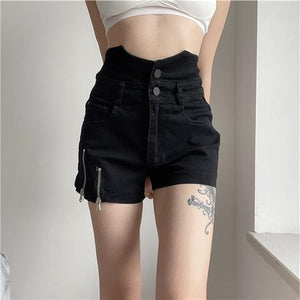 Women's Style Black Design Denim Shorts