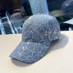 Korean Style Sequined Denim Fashion Baseball Cap