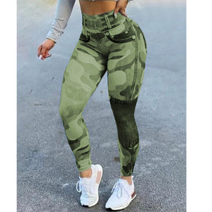 Women's Quick-drying Skinny Running Imitation Denim Yoga Pants