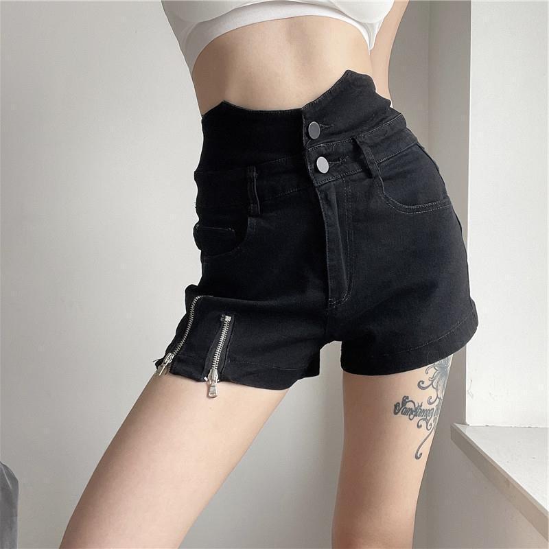 Women's Style Black Design Denim Shorts